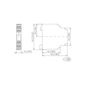 Metz Connect 11061913 Koppelbaustein KRA-M8/21-21, 2 Wechsler, 24 V AC/DC