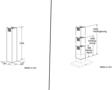Neff Z5915N0 Kaminverlängerung, 1500 mm