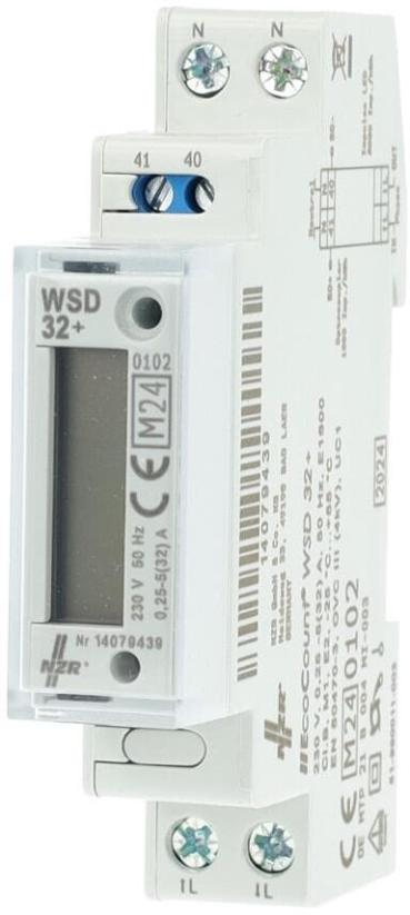 NZR EcoCount WSD 32 Digitaler Wechselstromzähler 5(32)A, S0, MID, 1x230V (30220116)