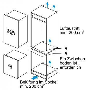 Neff GI1216DE0 N50 Einbau Gefrierschrank, Nischenhöhe: 88 cm, 97 L, Flachscharnier, LowFrost