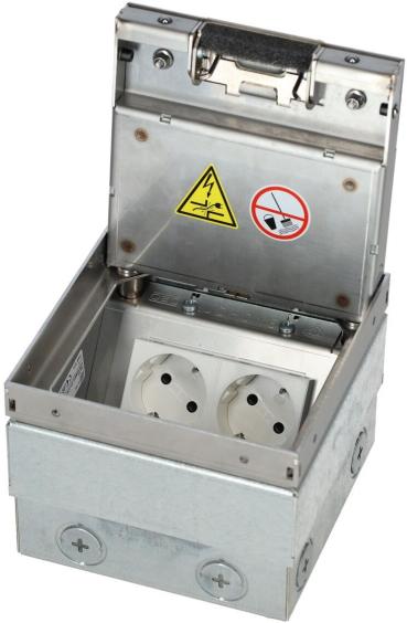 OBO Bettermann UDHOME2 GV15V Bodensteckdose, mit Bodenbelagsaussparung, 2-fach VDE, Edelstahl (7368324)