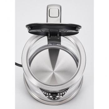 PC-WKS 1107 G Glas-Wasserkocher, 2200 W, 1,5 L, Sicherheitsglas, 360 ° Cordless, Überhitzungsschutz, edelstahl/Glas (501107)