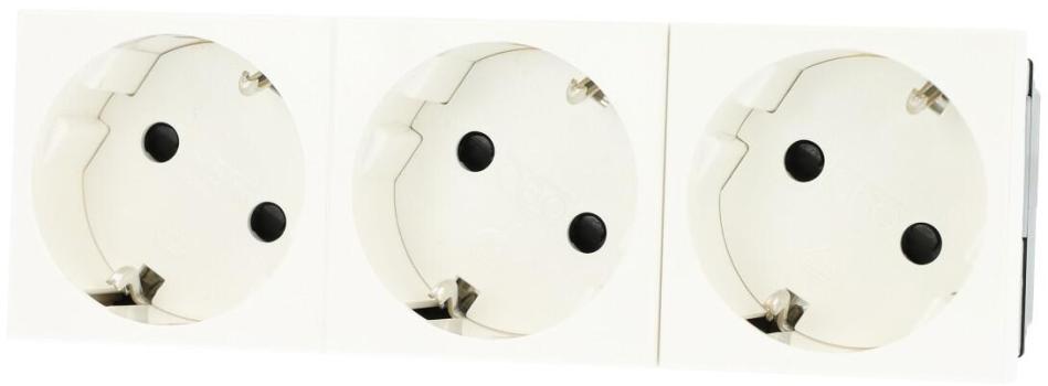 OBO Bettermann STD-D3S RW3 Steckdose 33°, 3-fach Schutzkontakt (6120123)