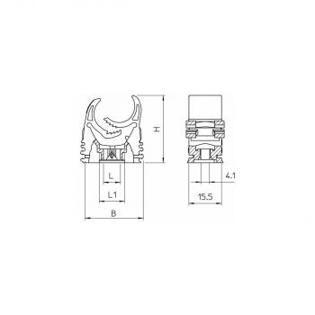 OBO Bettermann M-Quick 18-22LGR Multi-Quick-Schelle, 18,5-22,5mm PA, grau (2153114) (Inhalt: 100 Stk.)