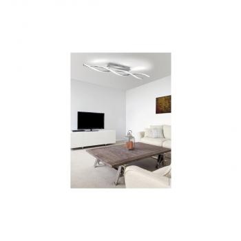 Paul Neuhaus LED Deckenleuchte, stahlfarben, wellenförmige Leuchtkörper, dimmbar, modern, 20W, 2526lm (9143-55)