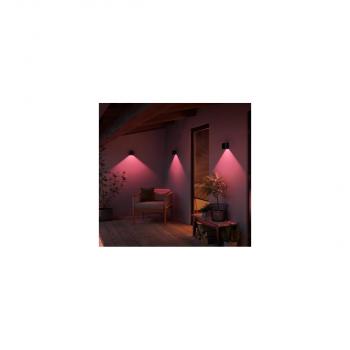 Philips Hue White & Color Ambiance Resonate Outdoor Wandleuchte, 8W, 350lm, 2700K, schwarz (929003553001)