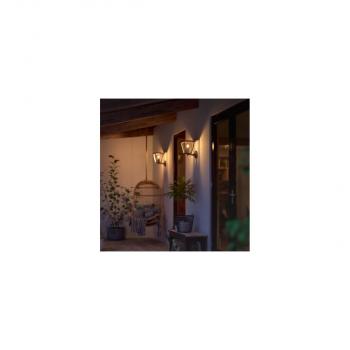Philips Hue White Inara Outdoor LED Wandleuchte, E27, 7W, 550lm, 2100K, schwarz (929003098901)