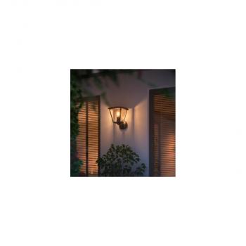 Philips Hue White Inara Outdoor LED Wandleuchte, E27, 7W, 550lm, 2100K, schwarz (929003098901)
