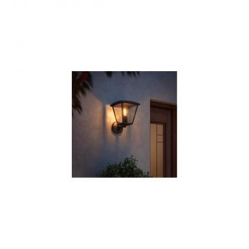 Philips Hue White Inara Outdoor LED Wandleuchte, E27, 7W, 550lm, 2100K, schwarz (929003098901)