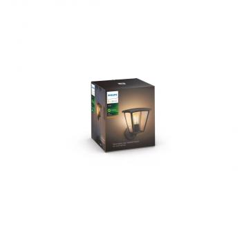 Philips Hue White Inara Outdoor LED Wandleuchte, E27, 7W, 550lm, 2100K, schwarz (929003098901)