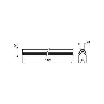 Philips Maxos TL5 Standardtragschiene 4MX656, weiß (58364599)