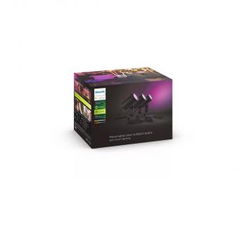 Philips Hue Lily Outdoor 3er-Pack LED Spot, Außenstrahler, 8W, 1770lm, schwarz (915005629701)