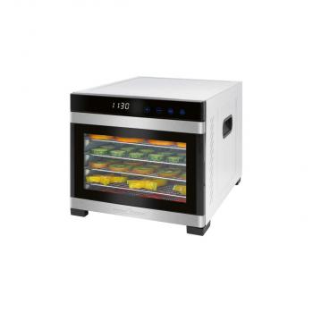 ProfiCook PC-DR 1218 Edelstahl-Dörrautomat, bis 650W, 360° Airflow Circulation, digitales Thermostat, Touch-Bedienung, Edelstahl (501218)
