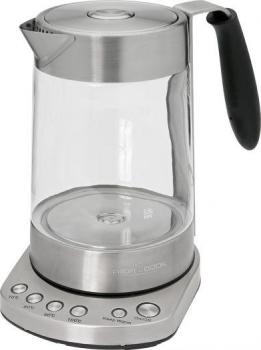 ProfiCook PC-WKS 1020 G Glas-Tee-Wasserkocher, 30000 W, 1,7 L, Teekocher, edelstahl/schwarz (501020)