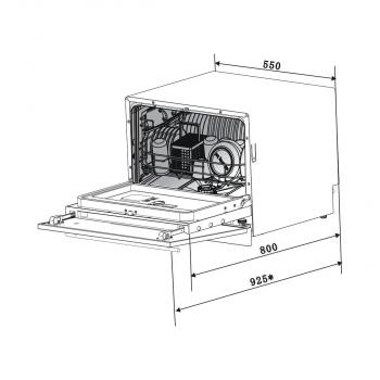 PKM GS6-6FI2 Vollintegrierter Geschirrspüler, 45 cm breit, 6 Maßgedecke, Aqua Stop, Besteckkorb, Startzeitvorwahl, weiß
