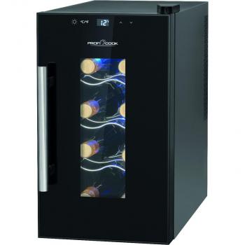 ProfiCook PC-WK 1232 Glastürkühlschrank, 23L, 26cm breit, Anti-Vibrationssystem, Thermoelektrische Kühlung, schwarz (501232)