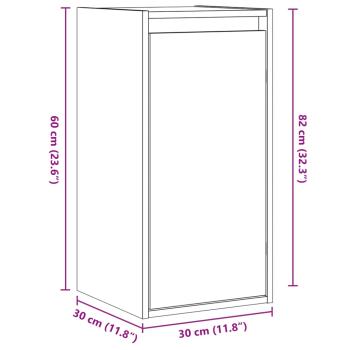 Wandschrank 30x30x100 cm Massivholz Kiefer