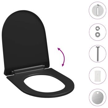 Toilettensitz mit Absenkautomatik und Quick-Release Schwarz
