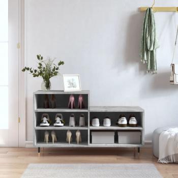 ARDEBO.de - Schuhregal Betongrau 102x36x60 cm Holzwerkstoff