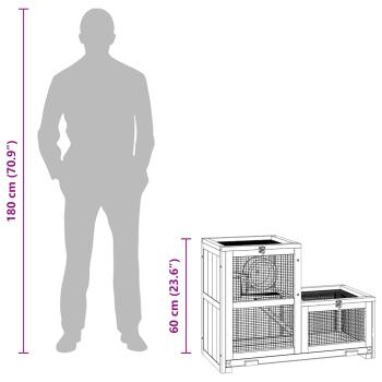 Hamsterkäfig 81x40x60 cm Massivholz Tanne