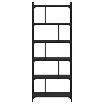 Bücherregal 6 Böden Schwarz 76x32x192 cm Holzwerkstoff