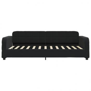 Tagesbett Ausziehbar mit Schubladen Schwarz 80x200 cm Samt