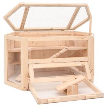 Hamsterkäfig 80x40x43 cm Massivholz Tanne