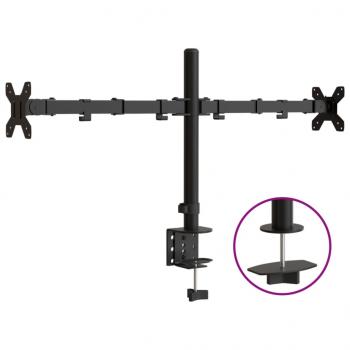 Tischhalterung für 2 Monitore Schwarz Stahl VESA 75/100 mm