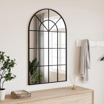 ARDEBO.de - Wandspiegel Schwarz 60x100 cm Gewölbt Eisen