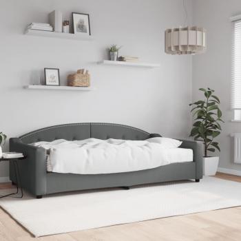 ARDEBO.de - Tagesbett mit Matratze Dunkelgrau 100x200 cm Stoff