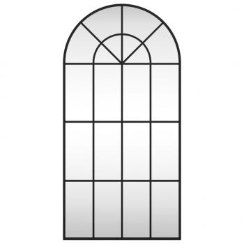Wandspiegel Schwarz 50x100 cm Gewölbt Eisen