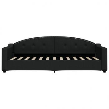 Tagesbett Ausziehbar mit Schubladen Schwarz 80x200 cm Stoff