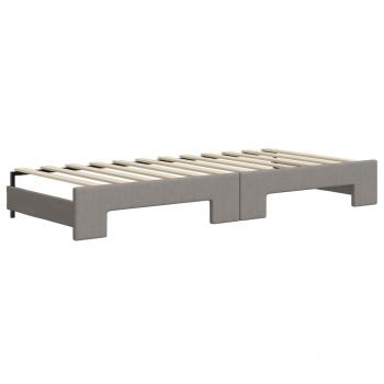 Tagesbett Ausziehbar mit Schubladen Taupe 100x200 cm Stoff