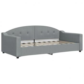 Tagesbett Ausziehbar mit Schubladen Hellgrau 90x190 cm Stoff