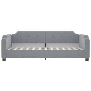 Tagesbett Ausziehbar mit Schubladen Hellgrau 90x200 cm Stoff