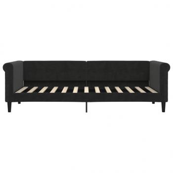 Tagesbett Ausziehbar mit Schubladen Schwarz 80x200 cm Samt