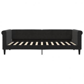 Tagesbett Ausziehbar mit Schubladen Schwarz 90x200 cm Samt