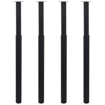 ARDEBO.de - Teleskopische Tischbeine 4 Stk. Schwarz 710 - 1100 mm