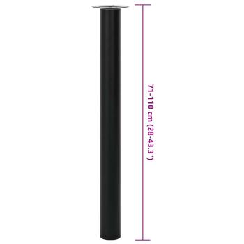 2 x Teleskopfuß Tischfuß Stützfuß Tischbein Schwarz 710 mm-1100 mm