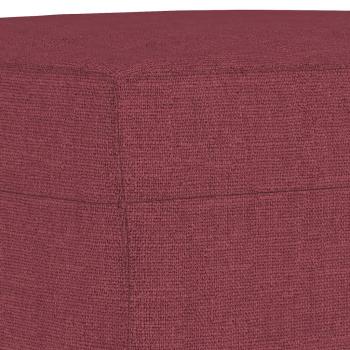 3-tlg. Sofagarnitur mit Kissen Weinrot Stoff