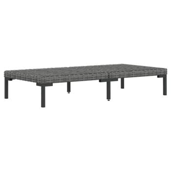 8-tlg. Garten-Lounge-Set mit Kissen Poly Rattan Dunkelgrau