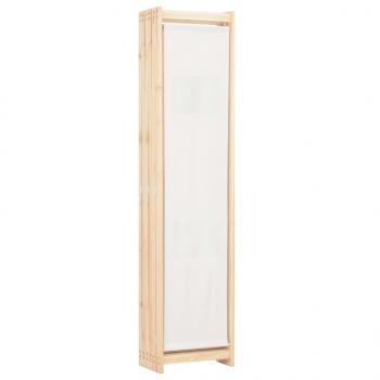 6-teiliger Raumteiler Cremeweiß 240 x 170 x 4 cm Stoff  