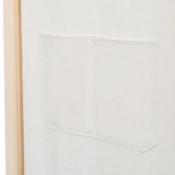 6-teiliger Raumteiler Cremeweiß 240 x 170 x 4 cm Stoff  