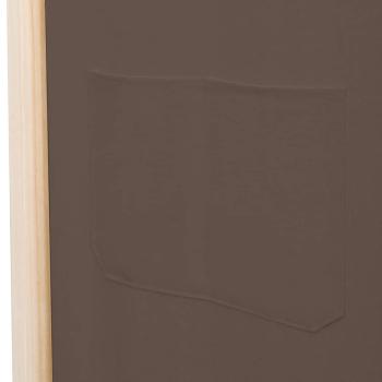 6-teiliger Raumteiler Braun 240 x 170 x 4 cm Stoff