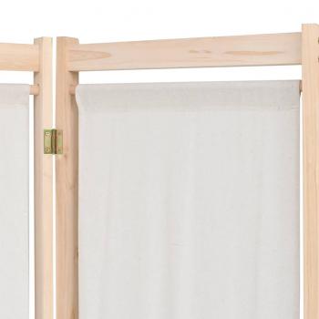 5-teiliger Raumteiler Creme 200 x 170 x 4 cm Stoff 