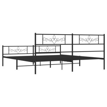 Bettgestell mit Kopf- und Fußteil Metall Schwarz 183x213 cm