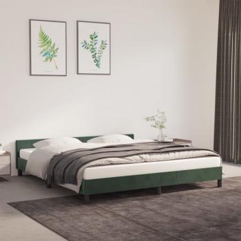 ARDEBO.de - Bettgestell mit Kopfteil Dunkelgrün 180x200 cm Samt