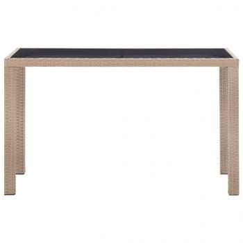 Gartentisch Beige 123 x 60 x 74 cm Poly Rattan