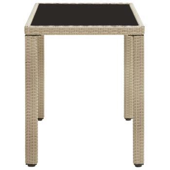 Gartentisch Beige 123x60x74 cm Poly Rattan