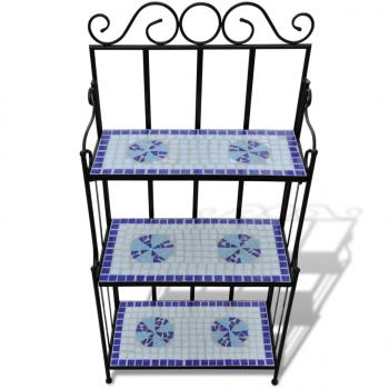 ARDEBO.de - Pflanzenständer Mosaik Blau und Weiß